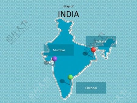 印度的地图模板