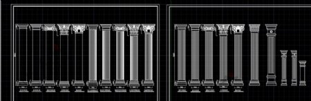 CAD欧式建筑构件罗马柱图片