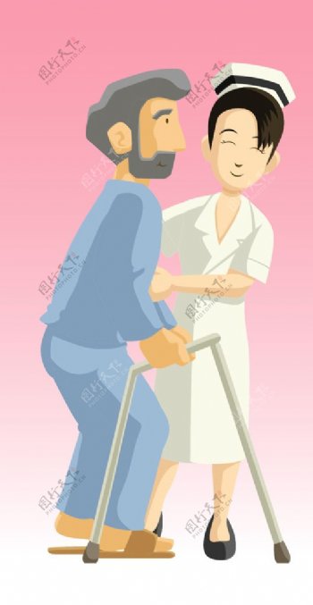 可爱卡通医生护士图片