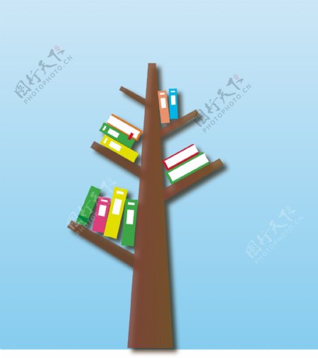 卡通树木造型书架图片
