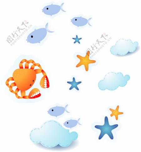 鱼云彩海五星图片