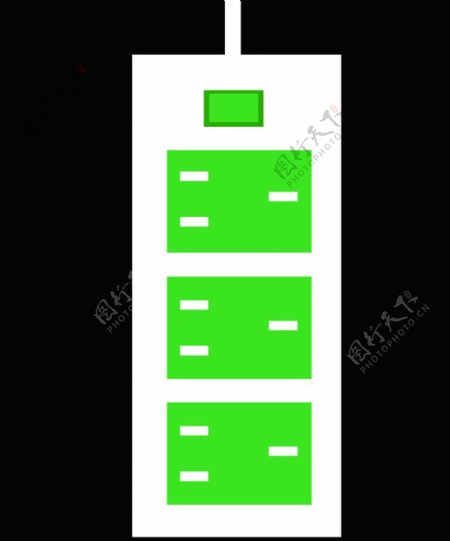 绿色电源插座矢量图片