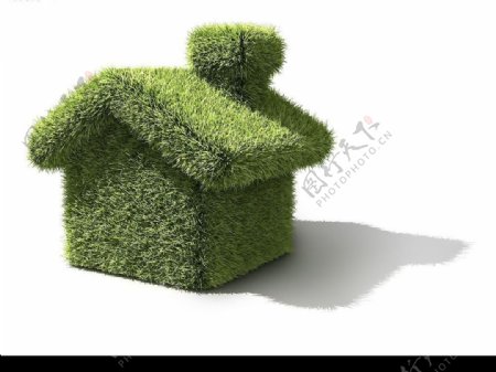绿色小草房子图片