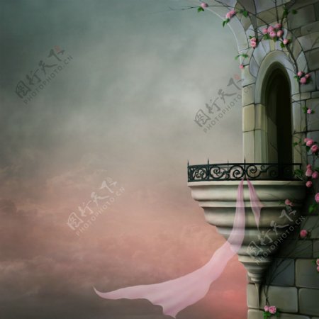 白雪公主城堡阁楼图片