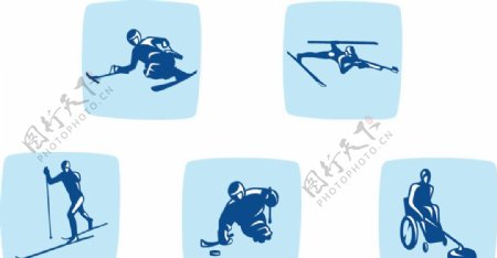 温哥华冬季残奥会运动图标图片