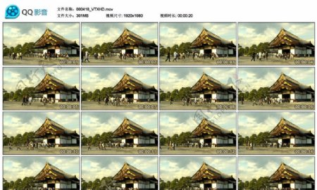 日本韩国古建筑高清实拍视频素材