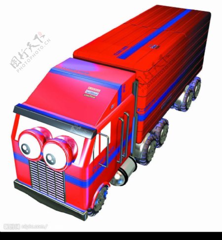 紅色卡車可愛3D图片