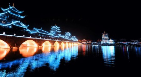 四川罗江夜景图片