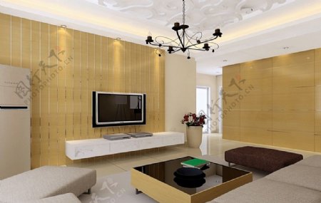 木式家具设计客厅效果图图片