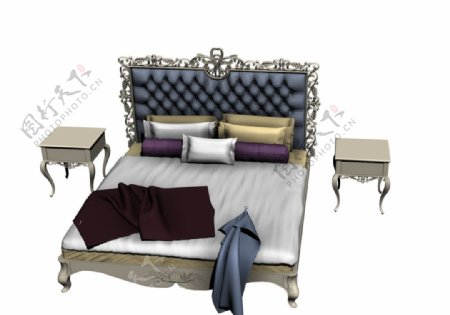 欧式床模型图片