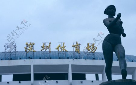 体育雕像深圳体育馆图片