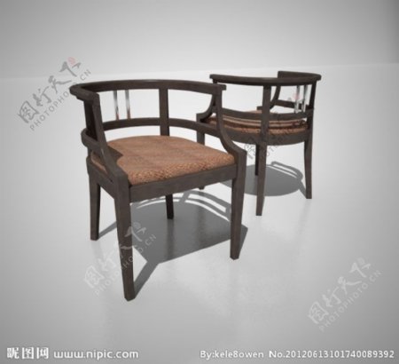 单人餐厅座椅3DMAX模型图片