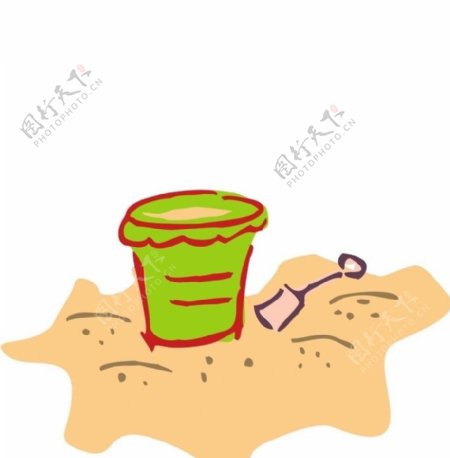 沙滩桶铲子图片