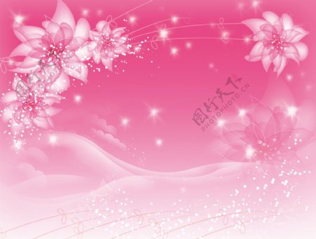 粉红花朵背景素材图片