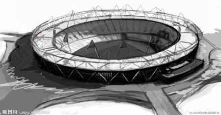 2012年伦敦奥运会主场馆伦敦碗速写图片