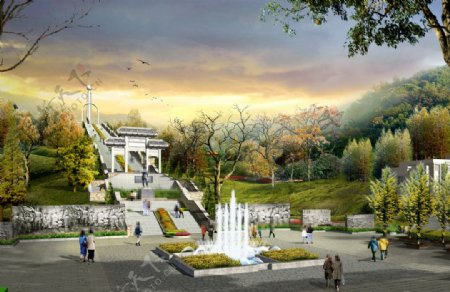烈士陵园景观设计图片