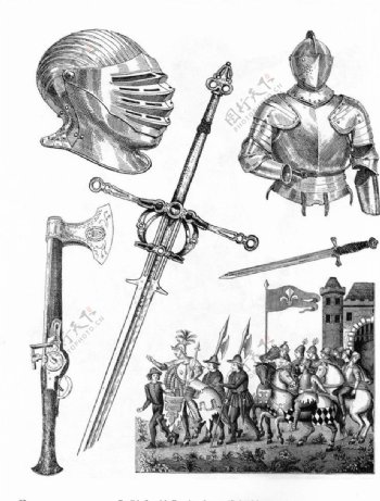 欧洲古代兵器和盔甲图片