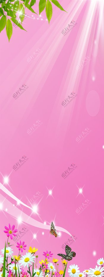 粉红展板图片