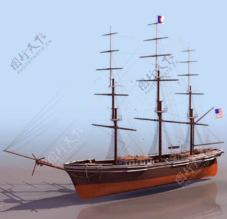 3D精美帆船模型图片