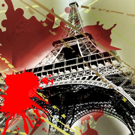 巴黎铁塔无框画图片