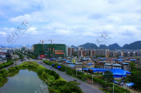 桂林琴潭城区风光图片