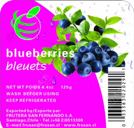 蓝莓标贴图片