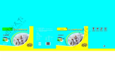 海鲜水饺包装盒图片