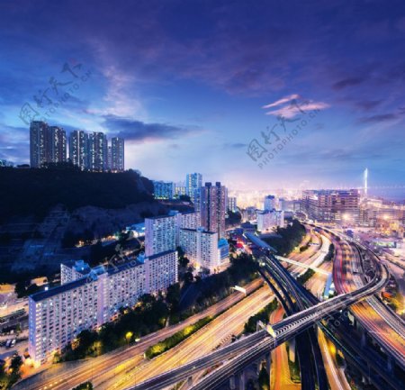 上海立交桥夜景图片