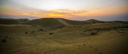 傍晚的沙漠图片