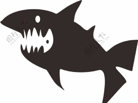 鲨鱼吃小鱼平面构成图片