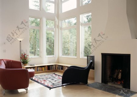 超大背景素材沙发客厅窗图片