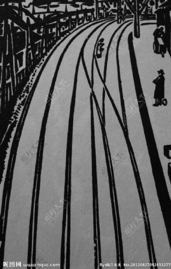 斯特凡183茨威格之莱比锡的压制插图之二木刻版画图片
