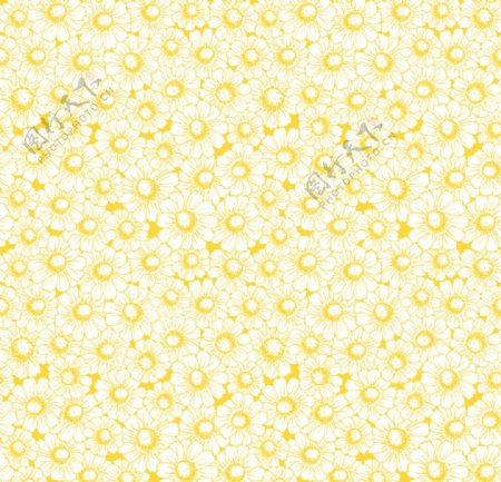 黄色雏菊碎花背景彩绘菊花背景图片
