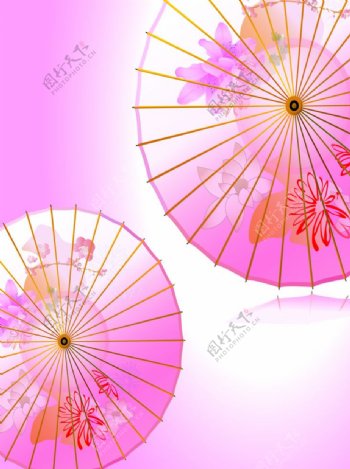 粉色雨伞背景图片