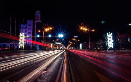 烟台南大街夜景图片