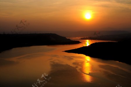 黄河夕阳图片