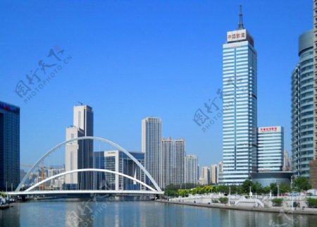 海河大沽桥周边建筑景观图片