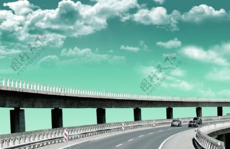 高速桥天空图片