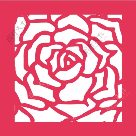 玫瑰雕刻镂空花纹图片