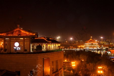 西安古城夜景图片