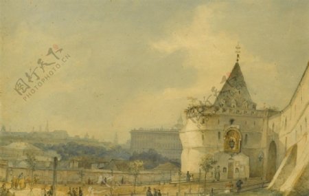 19世纪油画建筑图片