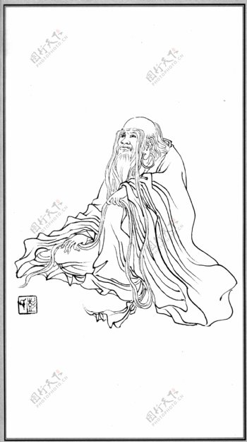 中国神话人物082长眉罗汉图片