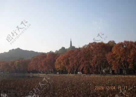 秋天的湖光山色图片