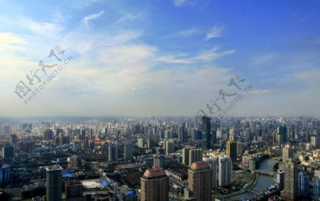 上海苏州河两岸俯瞰图片