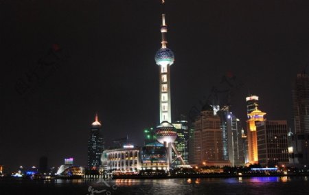 上海浦東陸家嘴沿江建築夜景图片
