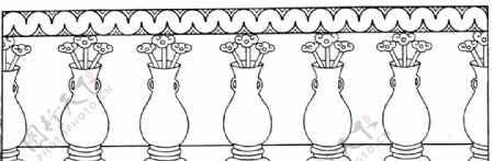 古典围墙花纹花瓶传图片
