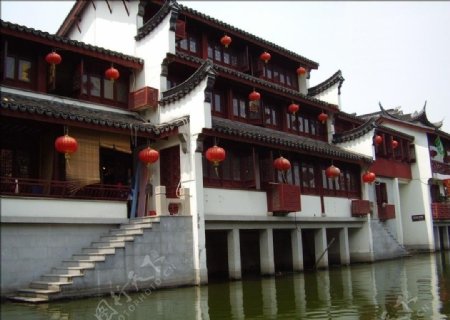 上海枫泾古镇水岸茶楼图片