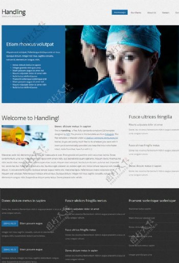 医学医药类网站模板图片