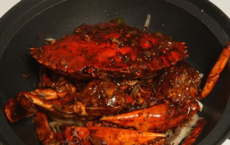 新加坡黑胡椒膏蟹煲图片