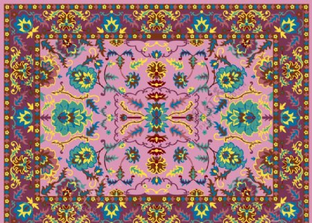 粉色地毯手工地毯图片